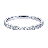 14k White Gold Contemporary Style Straight Wedding Band Diamond